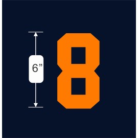 Kit de números (0-9), 15 cm de alto para playera deportiva de fútbol, béisbol, planchar, transferencia de calor, equipo, playera (estilo A) (naranja fluorescente (0-9))
