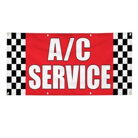 Vinyl Banner Multiple Sizes A C Service Auto Body Shop Car Repair A Automotive Outdoor Weatherproof Industrial Yard Signs Red 4 Grommets 24x36Inches