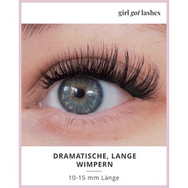 GirlGotLashes Mini Box Dear Darling (Long), Eyelash Extensions for Home Use, 5–7 Days Hold, Black Eyelash Band, Vegan, Handmade