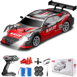 Sakeye RC Drift Car, 1/16 Drifting RC Car 4WD 2.4GHz High Speed RC Cars for Adults Fast Remote Control Cars Racing Vehicle with Lights Rechargeable Batteries Drifting Tire for Kids Boys