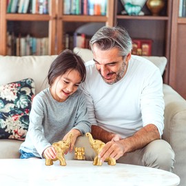 CYYKDA Elephant Statue Mom Gifts Gold Home Decor Accents Elephant Figurines for Bookshelf Living Room Office Table Shelf Decorations. Good Luck Elephant Gifts for Women