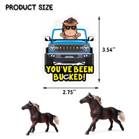 You've Been Bucked | Buck Buck Bronco | Buck Yeah Bronco Tags | Buck Bronco Tag Attach To Plastic Bronco Horse Figurine | 3.5 x 3.4 inch Size | 35 Pack