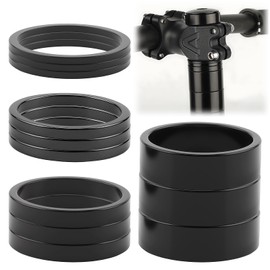 12pcs Bike Headset Spacer Set 1-1/8 Inch , 28.6mm Aluminium Alloy Bicycle Stem Spacers In 2mm, 3mm, 5mm, 10mm, Lightweight Mtb Road Bike Head Tube Spacers for Height Adjustment And Handlebar Setup