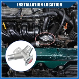 VekAuto No.1650221080/16401360 Aluminum Engine Radiator Filler Neck with Fully Sealed Cap for Toyota Yaris 07-18 / Upper Radiator Coolant Filler Neck Water Pipe W/Fill Cap / 1 Set