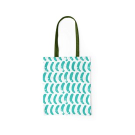 Le Jardin du Lin Bedruckte Einkaufstasche mit Grünen Langen Henkeln, Wiederverwendbare, Tasche, Faltbar, ​Stofftasche, Größe: 34 x 40 Cm