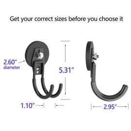 AplysiaTech Heavy Duty Magnetic Hooks, Super Strong Garage Magnet Hooks, Magnetic Cable/Tool Holder with Anti-Slip Coating for Horse Trailer Indoor & Outdoor Hanging(4Pack)