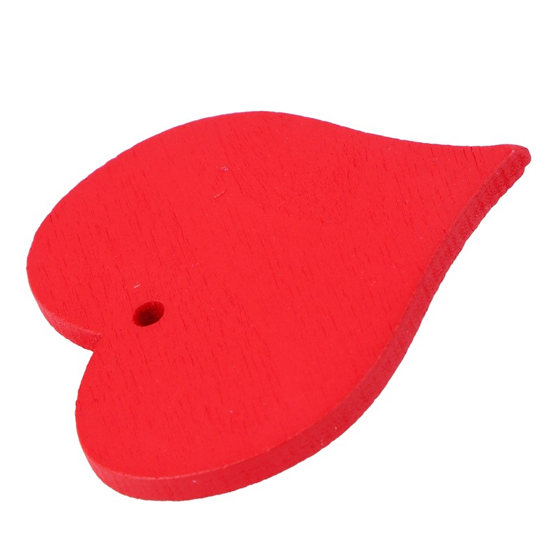 100Pcs Wood Slices HandMade Red HeartShaped Pendant Crafts DIY Wedding