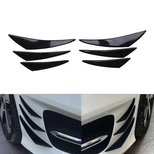 Areyourshop 6 pieces universal carbon fibre PP car/car front bumper