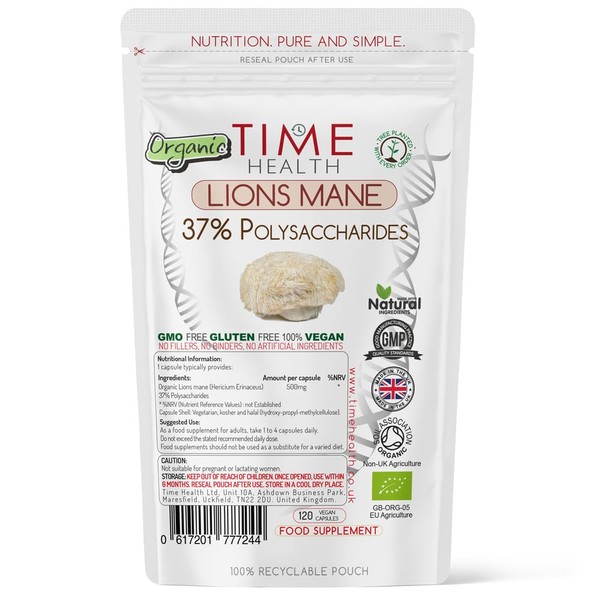 Lions Mane Organic Extract - 60 Capsules - EU Grown
