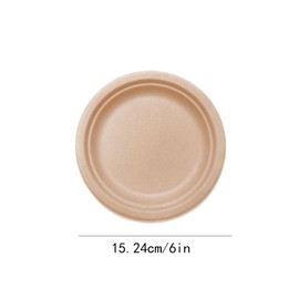 Leadigol 50PCS Paper Plates 6 Inch Kitchenware Environmentally Friendly Multipurpose Convenient Disposable Tableware Sugarcane Fiber Microwavable