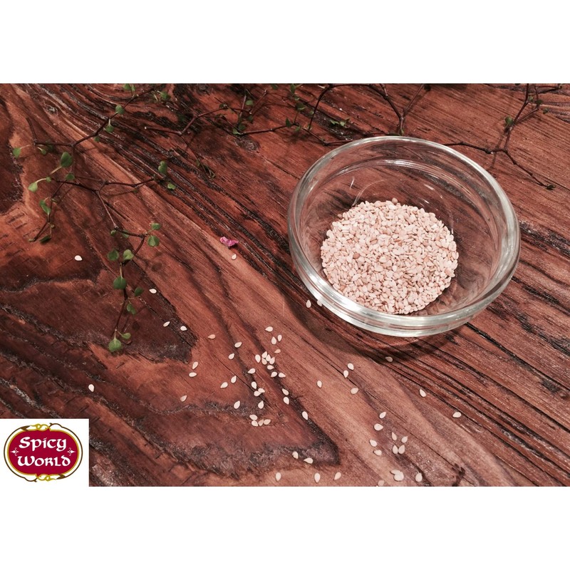 Spicy World White Sesame Seeds 5 Pound Bulk Bag -