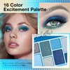 LIANGNISHI 16 Colors Full Glitter Eyeshadow Palette, Pearlescent Diamond, Multicolor