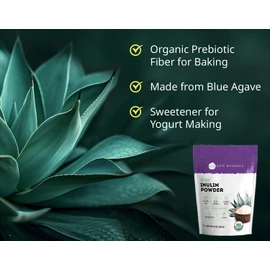 Kate Naturals Inulin Powder Organic from Blue Agave (8oz) Soluble Prebiotic Fiber for Coffee, Yogurt & Smoothies