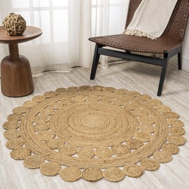 JONATHAN Y Bodhi Jute Hippie Circle Natural 7' Round Indoor Area Rug, Natural-Fibers, Geometric, Easy-Cleaning for Living Room, Bedroom, Kitchen, Pet Friendly, Non-Shedding (RNF104A-7R)