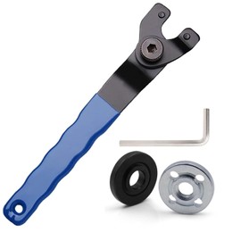 Yuentoen Grinder Wrench,Adjustable Grinder Spanner Shaft Nut kit Includes 2 Pcs Flange Nuts,1Pcs Hex Key Wrench and 1Pcs Flange Wrench Compatible with Bosch Dewalt Makita Ryobi Black Decker