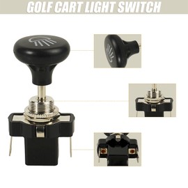 Universal Golf Cart Light Switch Push Pull Headlight Switch Button 12Volt Replacement for Golf Cart Club Car Yamaha EZGO Models OEM #4034 Durable Design Easy Installation