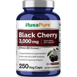 NoosaPure Black Cherry Extract 3000mg Bioperine Capsules 250 Tablets, 1 Piece / 누사퓨어 블랙 체리 추출물 3000mg 바이오페린 캡슐 250정, 1개