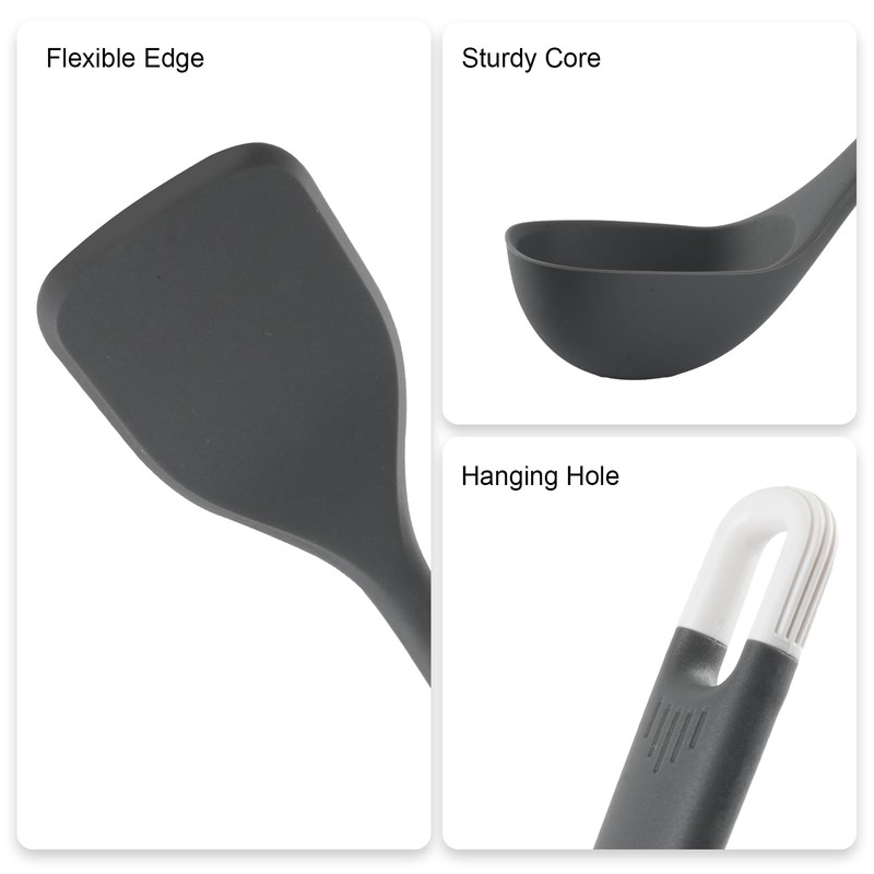 Silicone Kitchen Cooking Utensil Set: MOACC Heat Resistant 13.6in Long