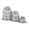Amoyie Drawstring Organiser Bag Set 3 pcs, Canvas Fabric Pouch