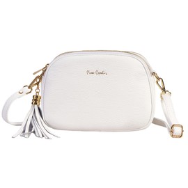 Pierre Cardin Women's Genuine Leather Large Shopper Shoulder Bag Shoulder Bag Multifunctional Elegant Ladies Handbag Shopper Shoulder Bag Multifunctional Ladies Handbags, White