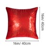 Red Square Sequin Decorative Throw Pillow Covers 16x16 Set of