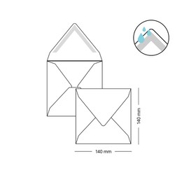 Envelopes 14 x 14 cm 120 g/m² Square Gummed Shrink-Wrapped Soft Cream Pack of 25
