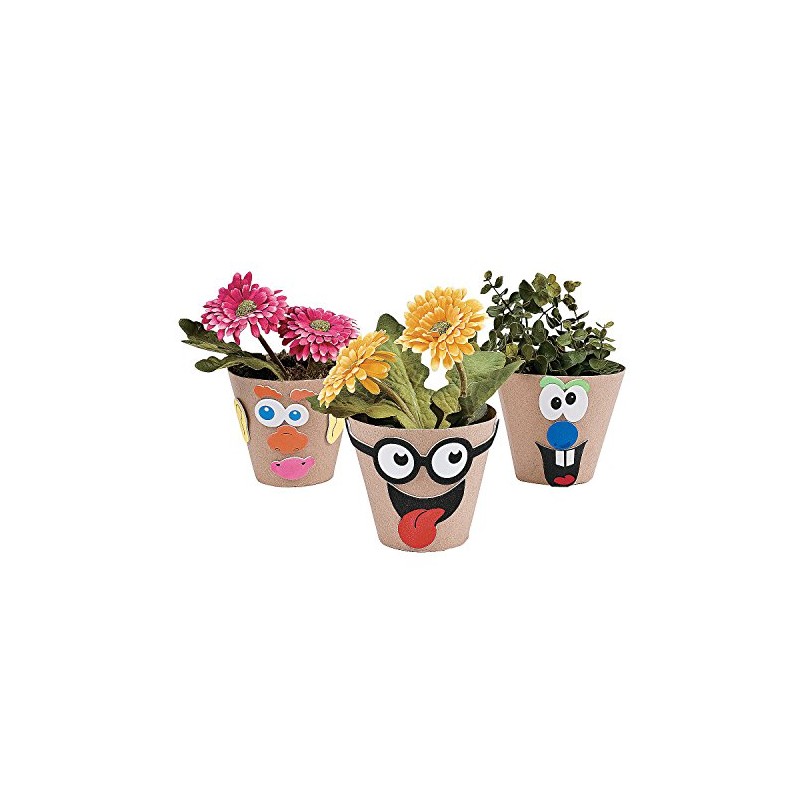 Silly Faces Paper Mache Flower Pot Ck - Crafts for
