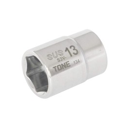 トネ(TONE) SUSソケット(6角) S3V-13 差込角9.5mm(3/8") 二面幅13mm