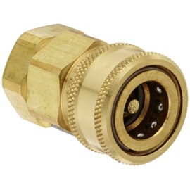 Snap-Tite BVHC8-8F Brass H-Shape Quick-Disconnect Hose Coupling, Sleeve-Lock Socket, 1/2" NPTF Female x 1/2" Coupling Size