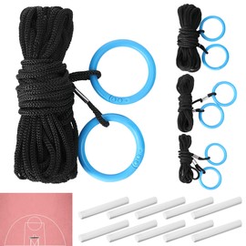 RunNico 4 Cords Basketball Court Marking Kit, Basketball Court Markers with 10 Chalks,Temporary Basketball Court Lines for Three Point Line Foul Lane and Outside Playing