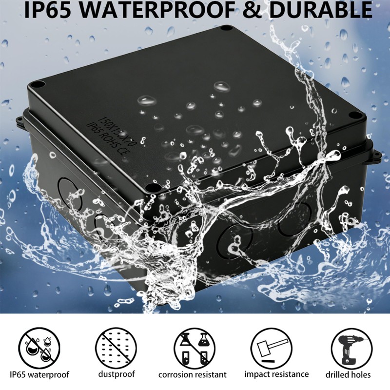 Otdorpatio Junction Box, IP65 Waterproof Dustproof Electrical Box ABS Project