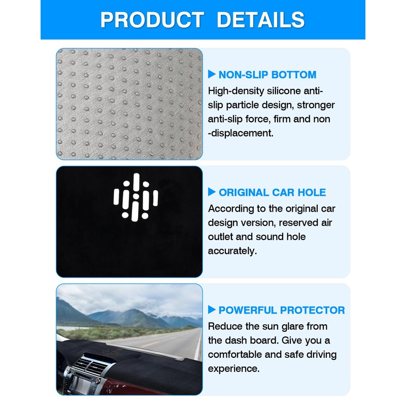Autorder Dashboard Cover Mat for 2012-2017 Toyota Camry Accessories Dash
