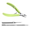 Criyar Green+Pusher 1Set Fine Edge Cuticle Trimmer & Nippers, Silicone