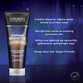 John Frieda Midnight Brunette Colour Deepening Shampoo 250 ml Colour Depositing Shampoo for Brown Hair