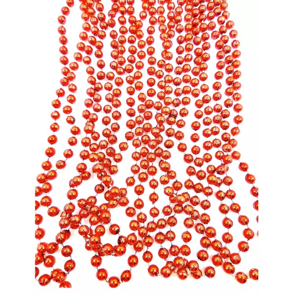 unmarked Bead Garland 9 ft Strand,Shiny Red, Christmas Holiday
