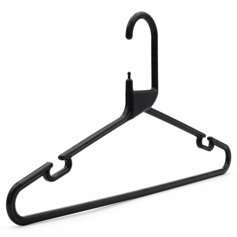 The Hanger Store 30 Black Strong Heavy Duty Plastic Coat