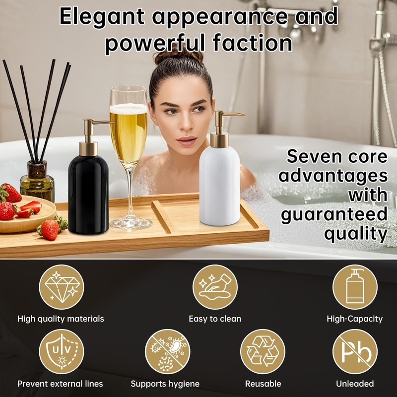 Gold Refillable Dish Soap Dispenser for Kitchen Sink,Hand Soap Dispenser