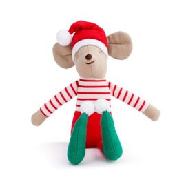 DEMDACO Santa Mouse Rosy Red 8.5 inch Polyester Fabric Holiday Stuffed Animal Toy