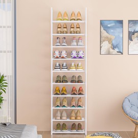 OYREL Shoe Rack Tall, Sturdy Metal Shoe Rack Organizer,Narrow Shoe Racks for Closets,Shoe Stand Shelf