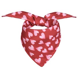 Red Heart Pattern Dog Bandanas, Comfortable Cotton Triangle Bibs Scarfs for Dogs or Cats, Cute Pet Kerchief for Small Medium Large Dogs