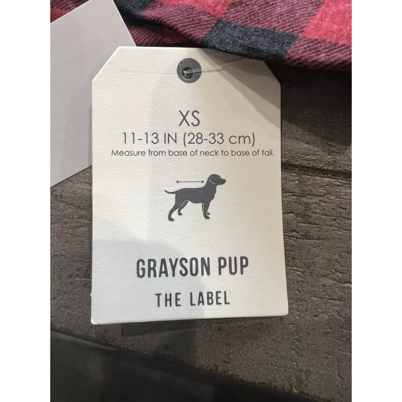 Grayson Pup Buffalo Check Dog Dress XS red