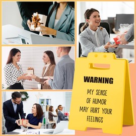 Funny Office Decor | Humorous Desk Sign | Work Gag Gift for Coworkers, Bosses, Employees, Teammate | Humorous Office Christmas White Elephant Gift for Women or Men, Cubicle Decor Accessories