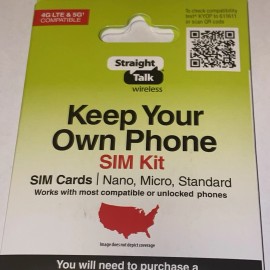 Straight Talk Nano Micro Standard Sim Card For  Verizon Byop Kit Straight Talk