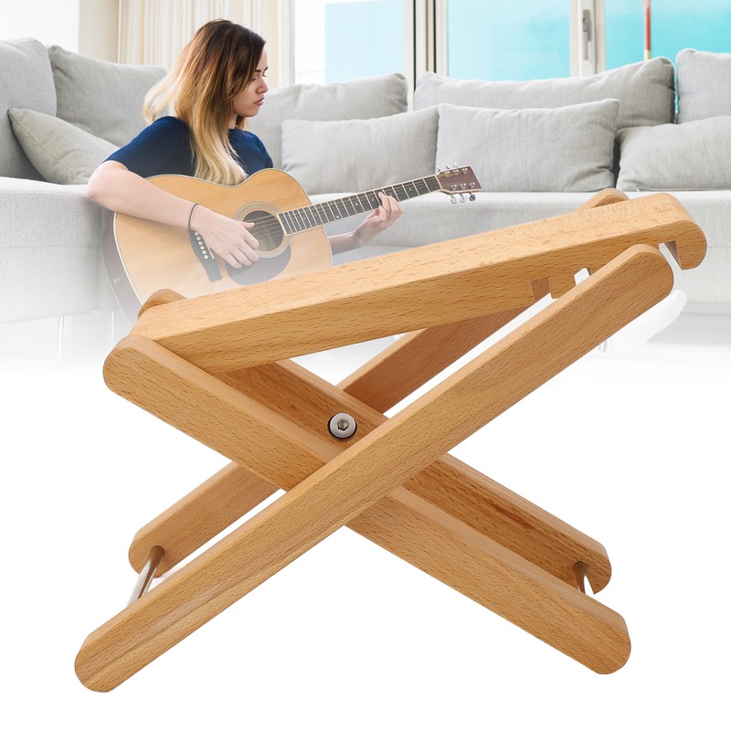 Guitar Foot Rest Adjustable Height 4 Position Foldable Solid Wood