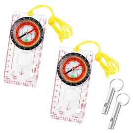 2Pcs Orienteering Compass Navigation, Hiking Compass for Expedition Map Reading, Multifunctional Waterproof Compasses, Pocket Compasses