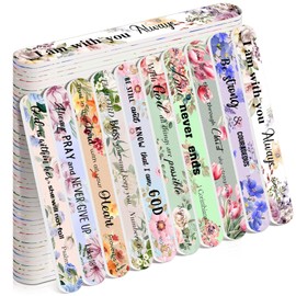 Lanties 50 Pack Christian Gifts for Women Bulk Bible Verse Scripture Nail Files Floral Emery Boards Christian Religious Party Employee Appreciation Gifts for Team Staff Coworkers Teachers