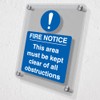 V Safety Fire Notice This Area Must Be Clear -
