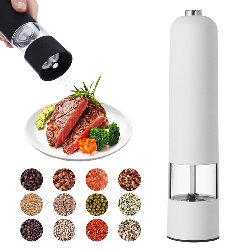 Pepper Mill, Electric Kitchen, Automatic Grinder, Grind, Coarse Salt, Pepper,