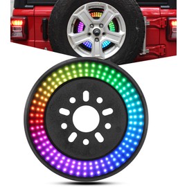 PKEDUO Spare Tire Brake Light Upgrade Red 3rd Third Brake Light & RGB Daytime Running Light Compatible with 2007-2024 JK JKU JL JLU JT