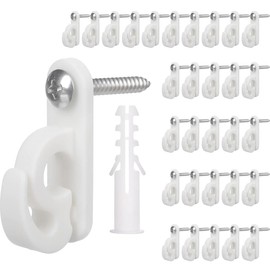 30Pcs White Heavy Duty Screw Hooks for Outdoor String Lights, Indoor & Outdoor Light Hooks, Christmas Guirlande Lumineuse Interieure, S Hooks for Hanging Yard Garden Decor